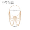 B-1352 Multi layer tassel alloy arm bracelet