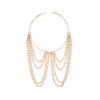 B-1352 Multi layer tassel alloy arm bracelet