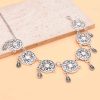 F-1203 Retro Silver Droplet Tassel Hollow Flower Forehead Chain Hair Ornament