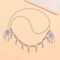 F-1203 Retro Silver Droplet Tassel Hollow Flower Forehead Chain Hair Ornament