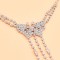 B-1353 Luxury Crystal Diamond Butterfly Finger Pulling Bracelet for Women Bridal Wedding Jewelry