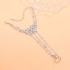 B-1353 Luxury Crystal Diamond Butterfly Finger Pulling Bracelet for Women Bridal Wedding Jewelry
