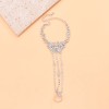 B-1353 Luxury Crystal Diamond Butterfly Finger Pulling Bracelet for Women Bridal Wedding Jewelry