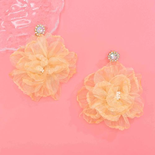 E-6768 Fashion Bohemian Yarn Flower Pattern Earrings for Women Party Travel Jewelry Earrings