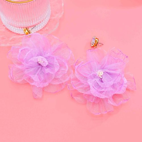 E-6768 Fashion Bohemian Yarn Flower Pattern Earrings for Women Party Travel Jewelry Earrings