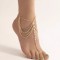 B-1356 Golden Simple Adjustable Foot Chain with Openable Ring Anklet Bracelet Beach Body Jewelry