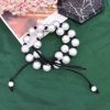 N-8403 Fashion Double Layer White Pearl Black Nylon Rope Necklace for Women Jewelry Accessories
