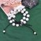 N-8403 Fashion Double Layer White Pearl Black Nylon Rope Necklace for Women Jewelry Accessories