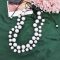 N-8403 Fashion Double Layer White Pearl Black Nylon Rope Necklace for Women Jewelry Accessories