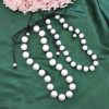 N-8403 Fashion Double Layer White Pearl Black Nylon Rope Necklace for Women Jewelry Accessories