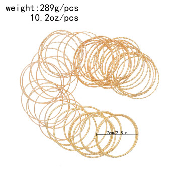 B-1358  50 pieces/set of gold women's bracelets, fashionable Bohemian style women's bracelet jewelry accessories