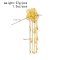 F-1204 Golden Carved Flower Hair Jewelry Long Tassel Charms Headband Hairpin