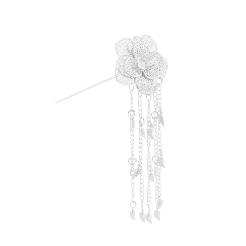 F-1204 Golden Carved Flower Hair Jewelry Long Tassel Charms Headband Hairpin