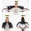 N-8404 Ethnic Exaggeration Large Feather Shawl Long Width Silk Rope for Women Men Party Jewelry