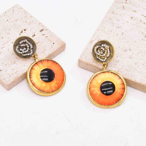 E-6771 Fashion Cat Eye Pattern Earring Stud Rose Pattern Dangle Earrings for Women