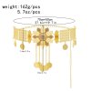 N-8408 Coin Tassel Women Body Jewelry Alloy Carved Flower Statement Waist Chains