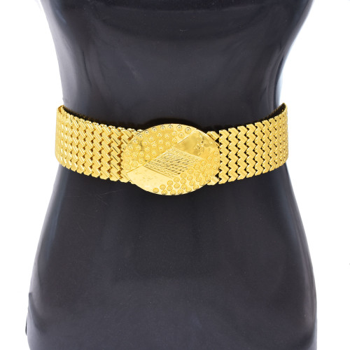 N-8409 Gold Plated Women Metal Belt Body Jewelry Alloy Carved Flower Statement Waist Chains