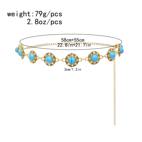 N-8411 Acrylic Women Body Jewelry Alloy Sunflower Statement Bohemian Ethnic Waist Chains