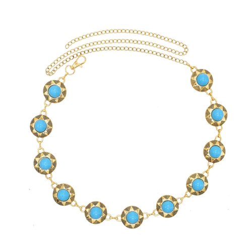 N-8411 Acrylic Women Body Jewelry Alloy Sunflower Statement Bohemian Ethnic Waist Chains