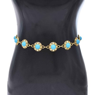 N-8411 Acrylic Women Body Jewelry Alloy Sunflower Statement Bohemian Ethnic Waist Chains