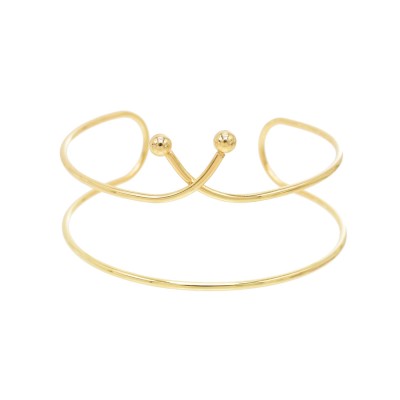 B-1360 Gold Metal Punk Minimalist Arm Bracelet for Women