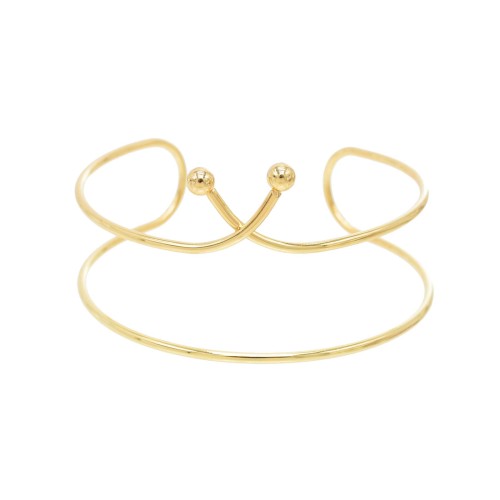 B-1360 Gold Metal Punk Minimalist Arm Bracelet for Women