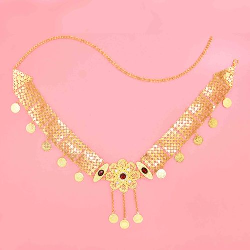 N-8410 Fshion Coin Tassel Hollow Out Flower Women Body Jewelry Alloy Carved Flower Statement Waist Chains