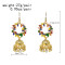 E-6773 Bohemian women drop oil leaf metal earrings