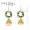 E-6773 Bohemian women drop oil leaf metal earrings