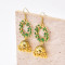 E-6773 Bohemian women drop oil leaf metal earrings