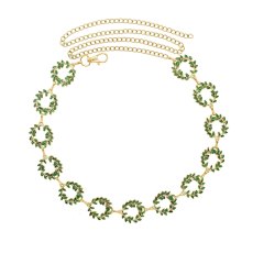N-8416 Dripping Glaze Women Wasit Chains Satement Leaf Alloy Body Jewelry