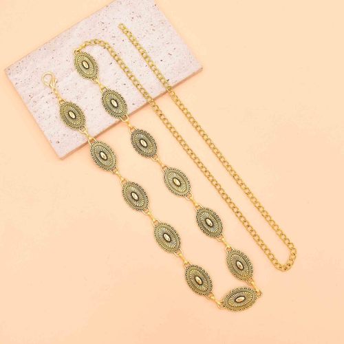 N-8417 Retro Vintage Gold Alloy Women Belly Waist Chains for Women Party Dance Jewelry