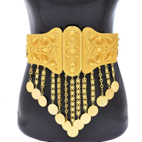 N-8418 3 Types Gold Coin Long Chains Tassel Waist Belly Chains Arab Traditional Clothing Belt Body Jewelry