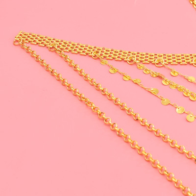 F-1207 Alloy Multi-LayeredLong Tassel Women Hair Jewelry Ethnic Headband for Girls Women