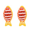 E-6775 N-8422 Fish shaped perforated earrings, double-layer necklace set, earring necklace set