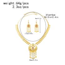 N-8427 Middle Eastern ethnic style exaggerated coin tassel necklace earring set