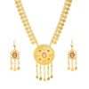 N-8427 Middle Eastern ethnic style exaggerated coin tassel necklace earring set
