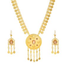 N-8427 Middle Eastern ethnic style exaggerated coin tassel necklace earring set