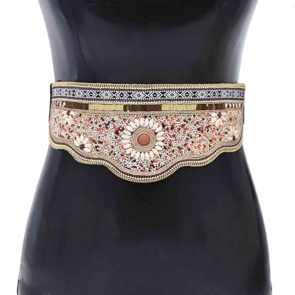 N-8430 Ethnic Bohemian Shell Beach Belt for Women Dance Party Jewelry Accessories