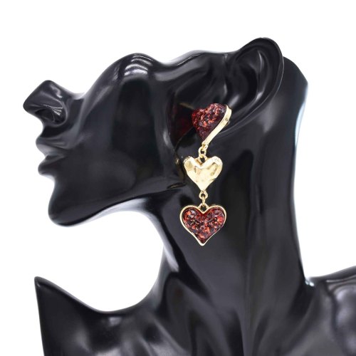 E-6776 N-8436 Love Women Jewelry Sets Baroque Heart Chokers Necklaces Earrings 2 PC Sets