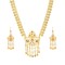 2 Styles Golden Hollow Flower Moon Shaped Necklace Earrings Set Middle Eastern Ethnic Clothing Jewelry Set