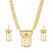 2 Styles Golden Hollow Flower Moon Shaped Necklace Earrings Set Middle Eastern Ethnic Clothing Jewelry Set