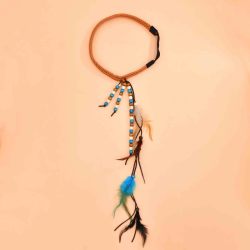 F-0407 Handmade Ethnic Tribal Gypsy Rope Wood Beads Feather Hairband Hair Clip For Women Jewelry