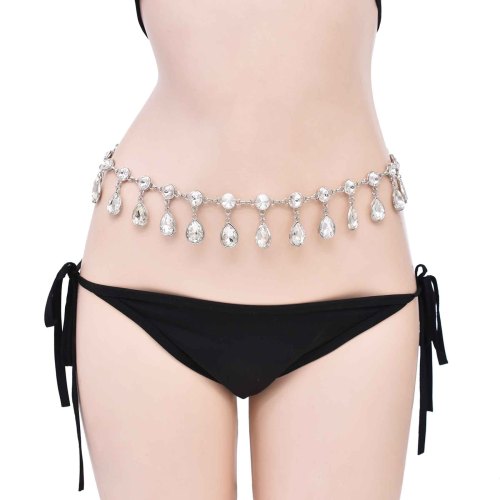 N-8437 Pendant Women Body Jewelry Rhinestones Simple Baroque Statement Waist Chains