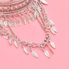 B-1368 Gold Silver Leaf Long Chains Tassel Open Arm Bracelet for Women