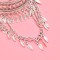 B-1368 Gold Silver Leaf Long Chains Tassel Open Arm Bracelet for Women
