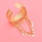B-1368 Gold Silver Leaf Long Chains Tassel Open Arm Bracelet for Women
