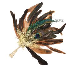 F-1213 Colorful Feather Summer Thai Ethnic Tourism Party Handheld Fan Beach Holiday Jewelry Accessories
