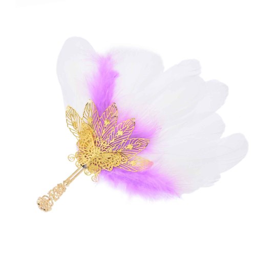 F-1213 Colorful Feather Summer Thai Ethnic Tourism Party Handheld Fan Beach Holiday Jewelry Accessories