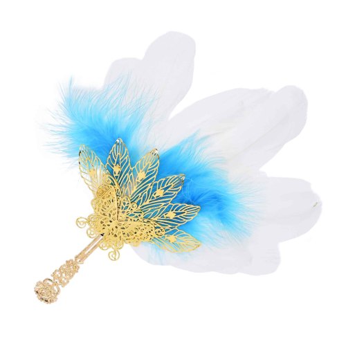 F-1213 Colorful Feather Summer Thai Ethnic Tourism Party Handheld Fan Beach Holiday Jewelry Accessories